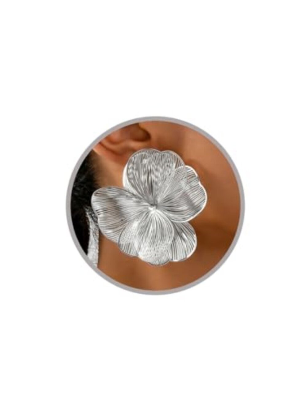 Oversized Gold Flower Earrings Statement Floral Jewelry for Women
